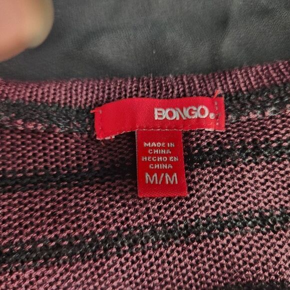 Bongo Sheer Top Short Sleeve Juniors Medium Purple Black Stud Skull Chiffon Back - Picture 9 of 11